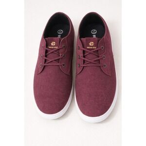 Dream Seek Mens Burgundy Canvas Sneakers  10 Casual Low Top Lace Up Shoes NEW